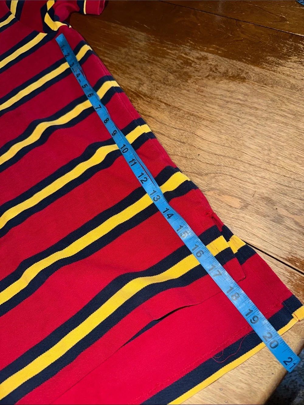 Ralph Lauren Red Polo with Navy and Yellow Stripes
